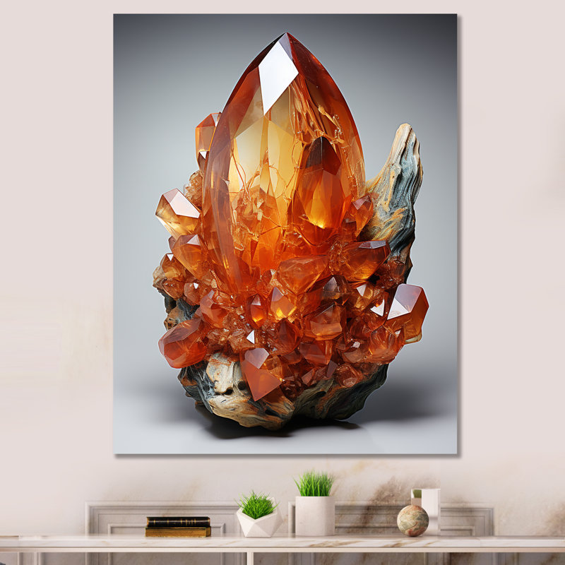 Cornaline orange spirituelle orange sur toile, H 20 po x l 12 po x P 1 po, Toile tendue