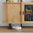 70" Mid-Century Modern Coffee Bar Sideboard With Beverage Fridge, Adjustable Shelves, And Storage For Dining Room Or Living Room, Light Oak-738279925