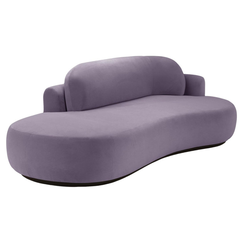 Canapé courbé sans accoudoirs de 96 po, Velours Paris Lavanda, Noir