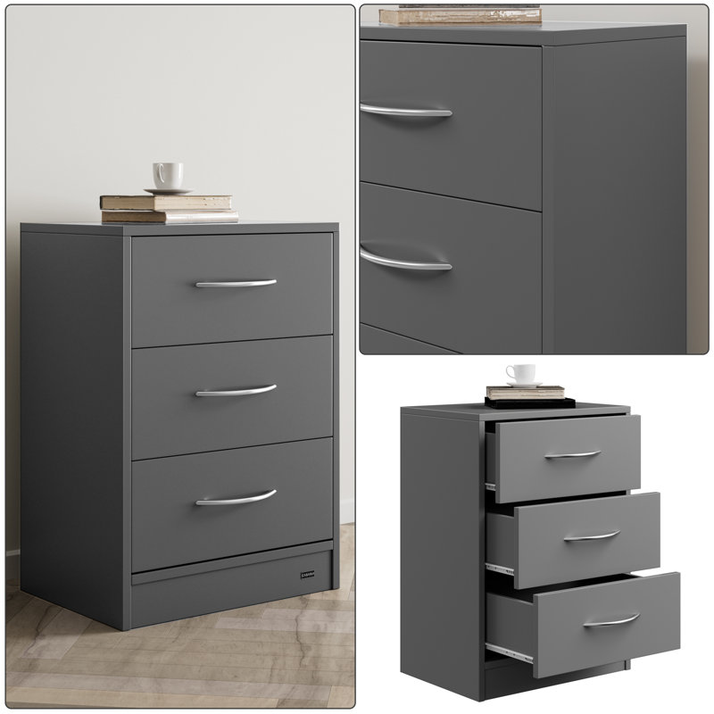 Rodica 28cm W MDF/particle Board Bedside Table, Anthracite