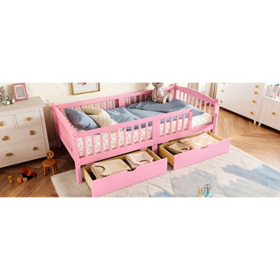Lit plateforme rose TG