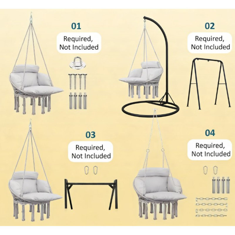 Chaise suspendue, balancelle hamac, White, White
