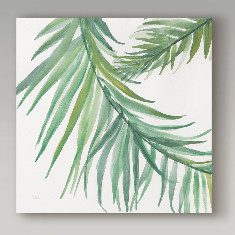 « ferns square iv », reproduction de peinture à l’acrylique sur toile tendue, H 14 po x l 14 po x P 2 po