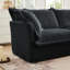 Canapé modulaire convertible 2 places en velours côtelé gris avec housse et housse amovible, plusieurs grands coussins moelleux, sièges luxueux et confortables, design en cascade naturel, combinaisons de sièges, amovible