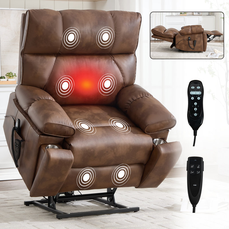 Fauteuil inclinable électrique à deux moteurs Leatherair, Brun