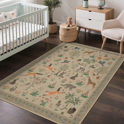 Tapis à imprimé floral et animal Alcoa