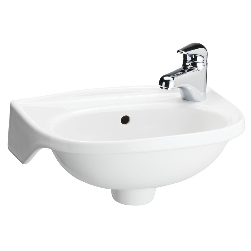 Barclay Tina 9.75'' Vitreous China U-Shaped Bathroom Sink with Overflow, White