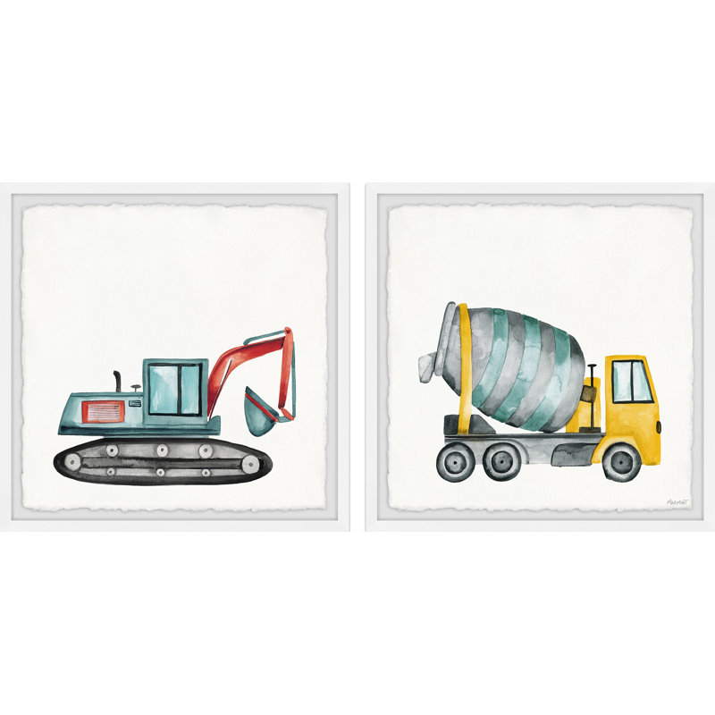 «Adams Mixer and Digger», ensemble de 2 pièces, reproduction encadrée, H 18 po x l 18 po x P 1,5 po