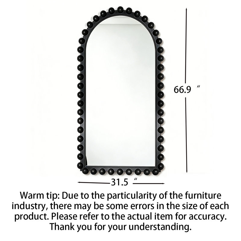 Miroir pleine grandeur Nordic, 66.93" H x 31.5" W, Black