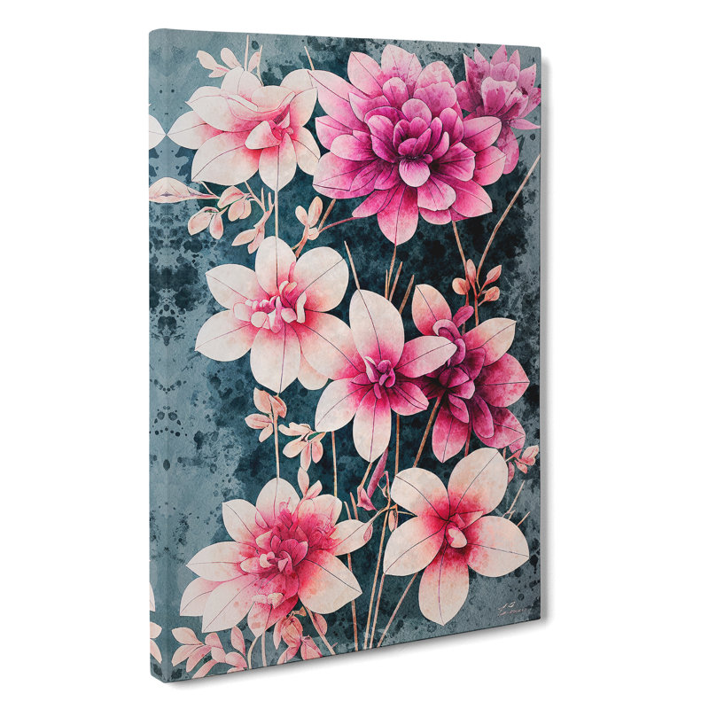 Flowers Water Painting No.4 - Wrapped Canvas, 60cm H x 40cm W x 3cm D