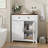 Farmhouse Storage Cabinet With Drawer And Adjustable Shelf, White Kitchen Cabinet With Walnut Countertop,  Modern Coffee Bar Console Cabinet For Kitchen, Dining Room, Bathroom, Entryway