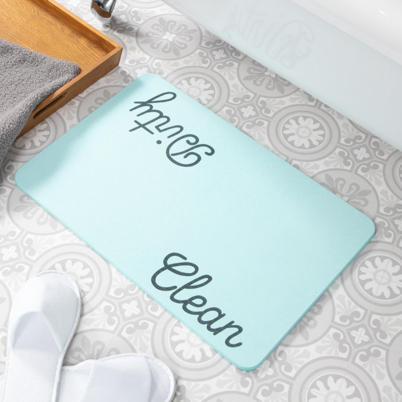 Non-Slip Bath Mat, Aqua Blue