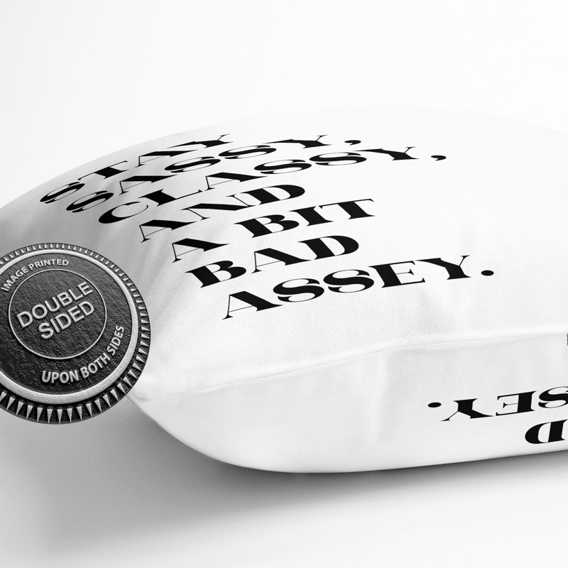 Stay Sassy Square Throw Cushion, 55cm H x 55cm W x 20cm D