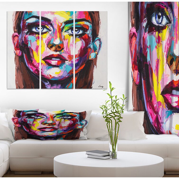 Colorful woman art canvas art