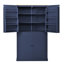 Garde-manger bleu autoportant avec 8 portes, 2 tiroirs et tablettes réglables pour une optimisation du rangement. Dimensions des tiroirs : 40,2 x 20 x 71,3 pouces. Amélioration de l'utilisation.
