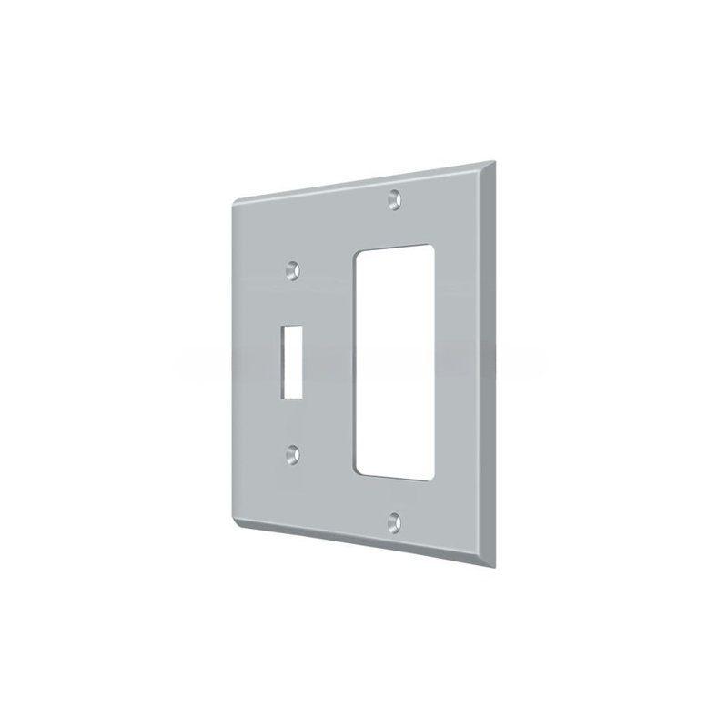 Deltana SWP4743U26D Switch Plate, Single Switch/Single Rocker in Brushed Chrome