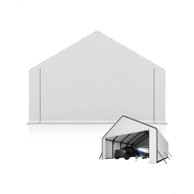 Door Panels with Zippers Tarp for Metal Carport, Only Include Door Panels, Gray, 153" H x 240" W x 5" D