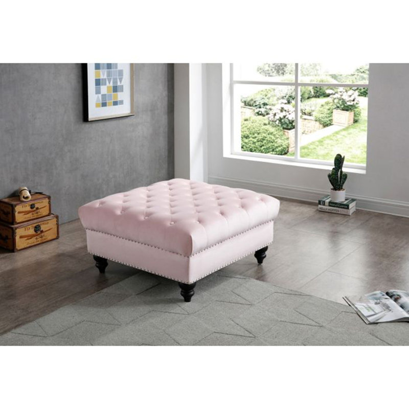 Modern Pink Traditional Ottoman, Pink