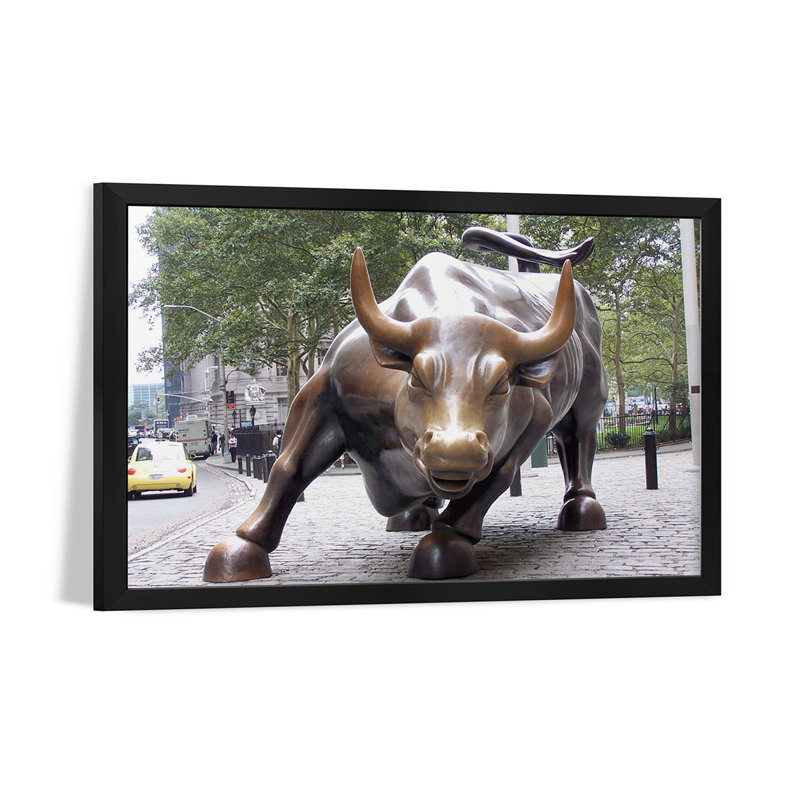 Affiche encadrée de qualité supérieure The Wall Street Bull, H 16 po x l 24 po