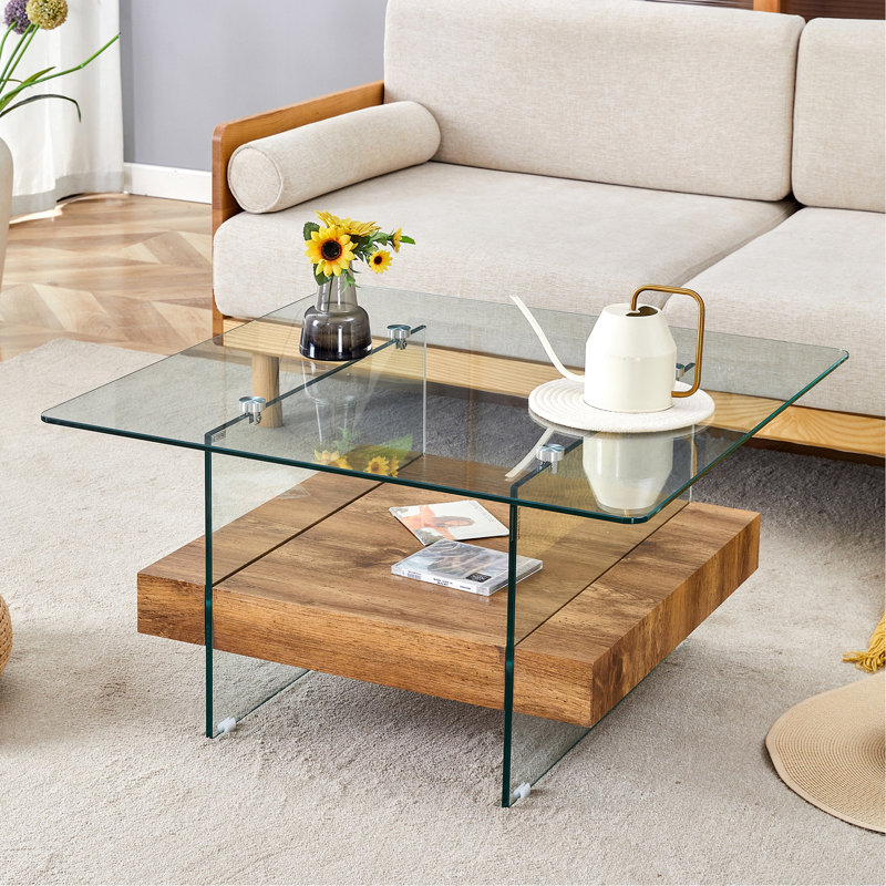 Table basse Hezekiah, Bois naturel