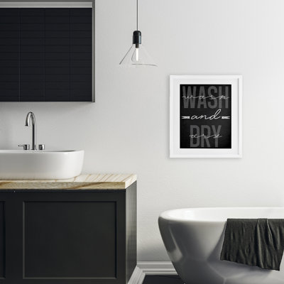 Wash And Dry Black Minimal Framed Print Under Glass, design by Marcus Prime