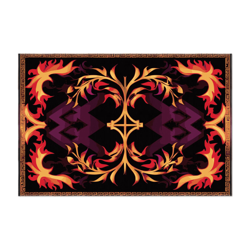 Golden Cascade Indoor And Outdoor Area Rug, Rectangle 4' x 6'