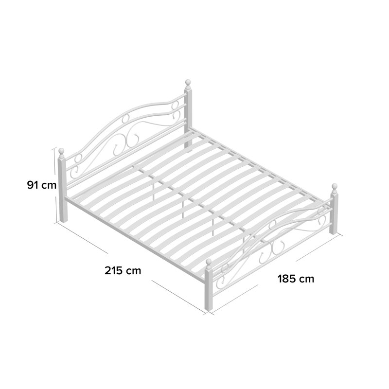 Wolcott Bed Frame, Super King (6'), Beige/Black
