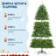 Arbre de Noël artificiel pré-éclairé, sapin de Noël vert avec DEL, embouts de branche, support pliable-522025372