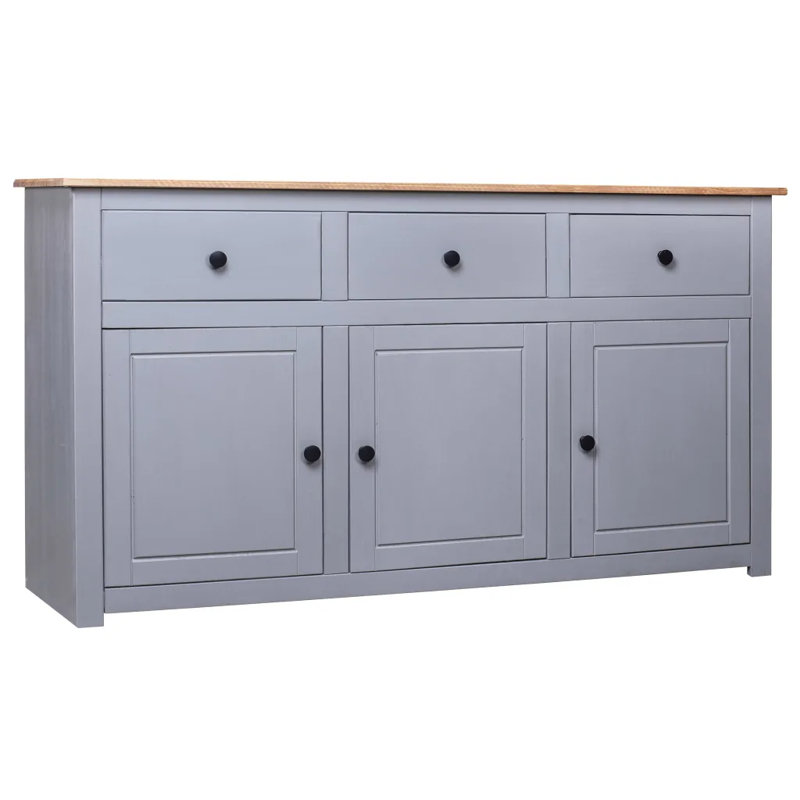 Marrero 135cm Solid Wood Sideboard, Grey