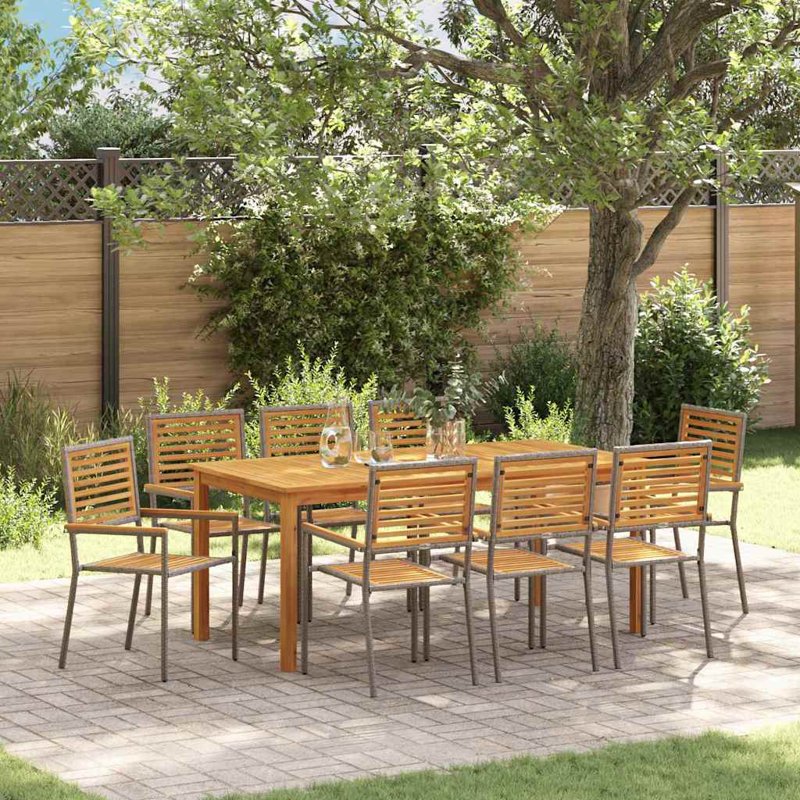 8 - Person Patio Dining Set Rectangular Table with Cushions Included