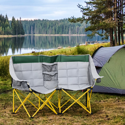 Picnic Chair With Non-Slip Foot Pads And Carry Bag For Travel Widened Seat Cup Holder Convenience