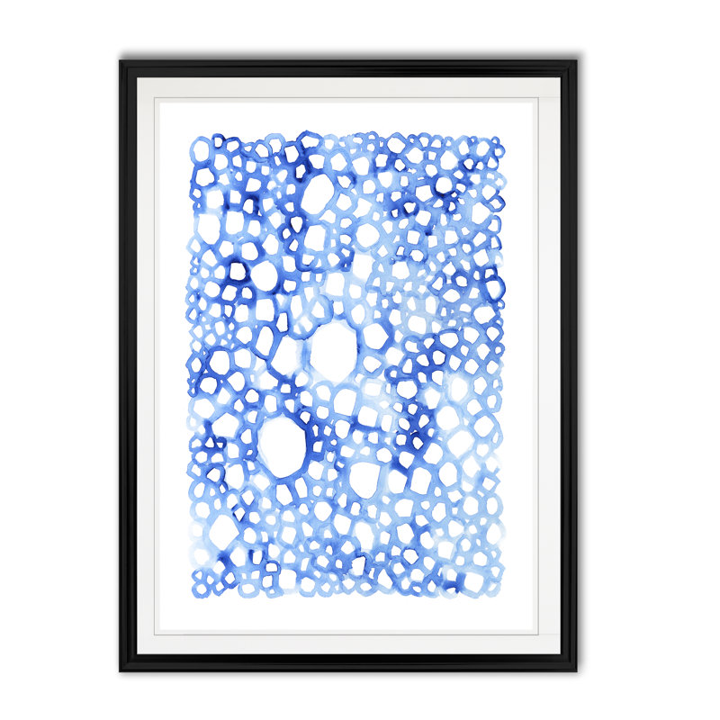 «Indigo Plexus I», reproduction sur toile, H 18,5 po x l 24,5 po x P 1,5 po, Cadre noir