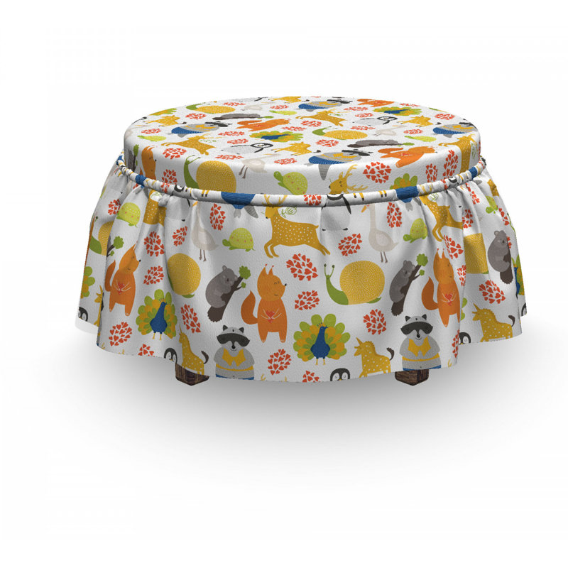 Housse pour repose-pieds dessins exotiques animaux
