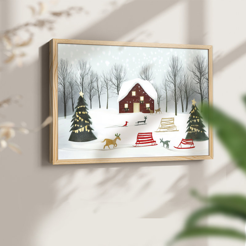 Art de Noël - XCIV - Reproduction encadrée - Restickable, H 16 po x l 20 po, Naturel