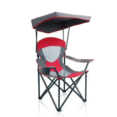 Heavy Duty Canopy Lounge Chair Sunshade Hiking Travel Chair With Cup Holder Enamel Blue