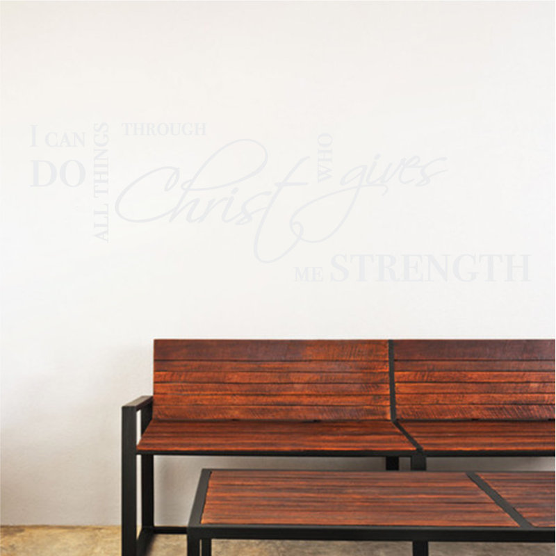 Décalcomanie murale "i can do all things" biblique quot, H 6 po x l 24 po x P 0,01 po, Blanc