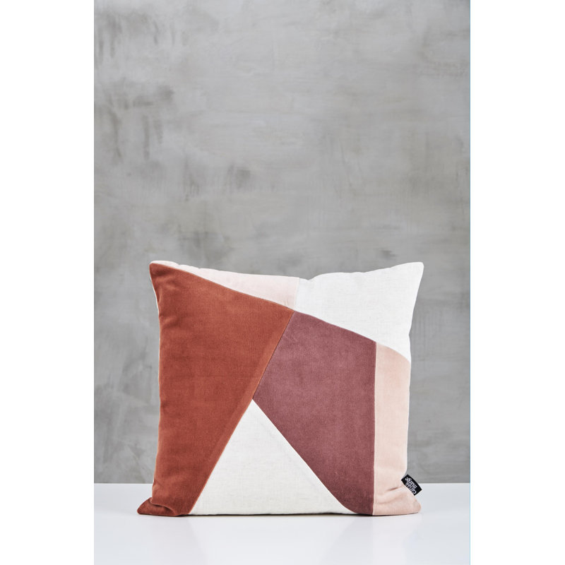 Geometric Square Cushion, Terracotta