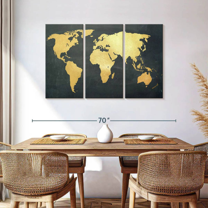«Adventure Awaits World Map», reproduction sur toile, H 57 po x l 36 po x P 1,25 po