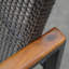 Ensemble bistro d'extérieur 3 pièces Vianna - Ensemble de 2 chaises berçantes de patio avec coussin et table basse en bois d'acacia