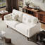 Causeuse 65 po Mid-Century, 2 places en lin pour petits espaces