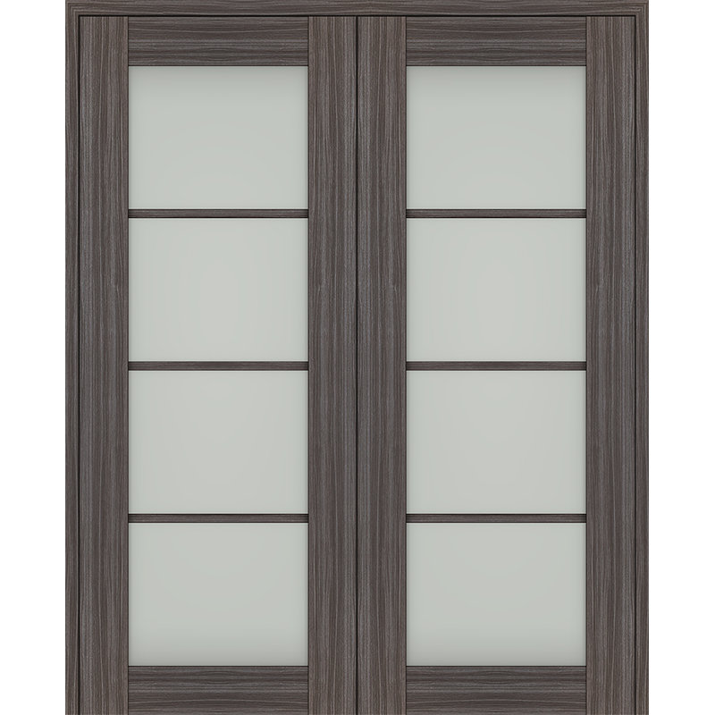 Porte française Palladio 4 Lite, 59,5 po x 79,37 po, Chêne, Réversible