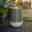 Emerald Ribbed Top with Ivory Bottom Tall Resin Fountain with Lights-1854695408