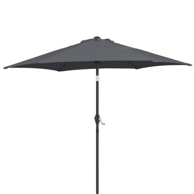 7.5 Ft. Polyester Patio Market Umbrella With Tilt And Crank In Gray