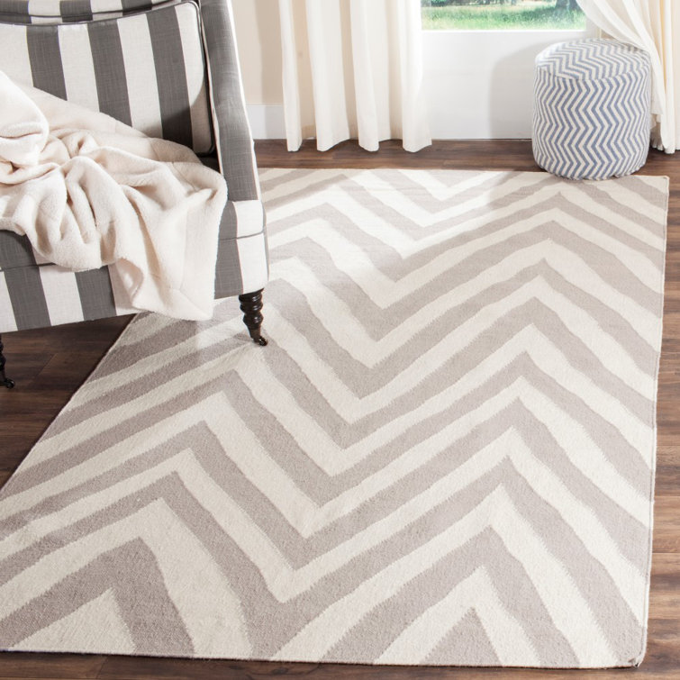 Chevron Wool Hand Woven Area Rug