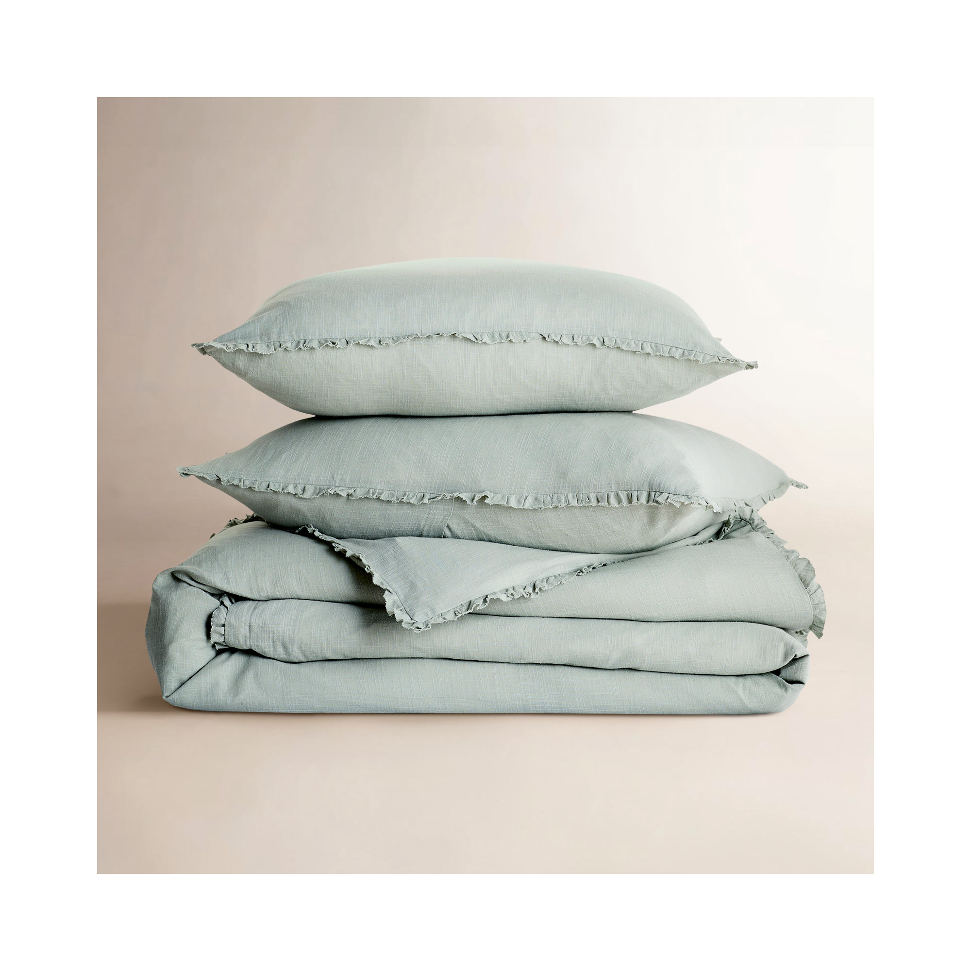 Danza Cotton Duvet Cover, Queen, Mineral