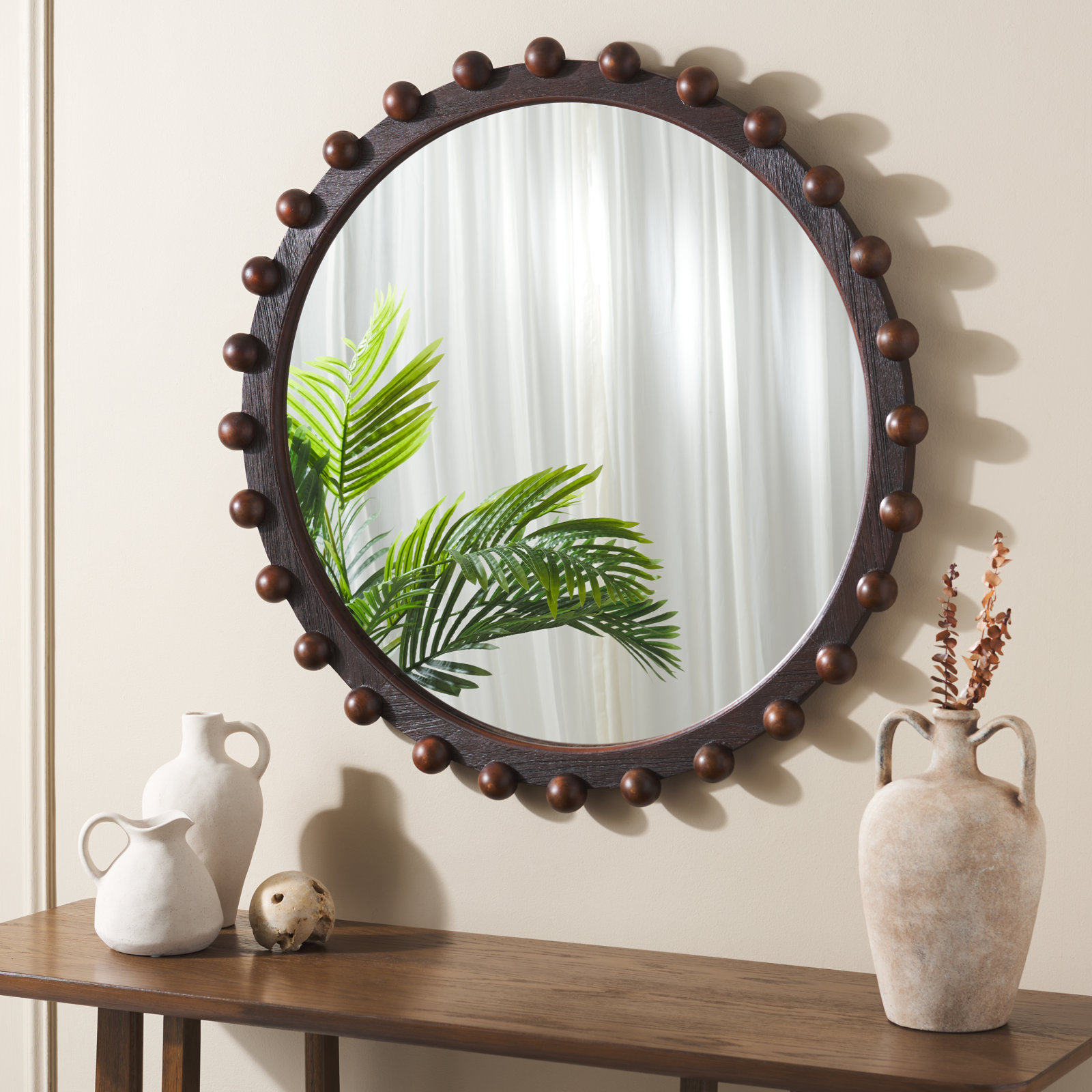 Fenisha 36" Pine Accent Mirror