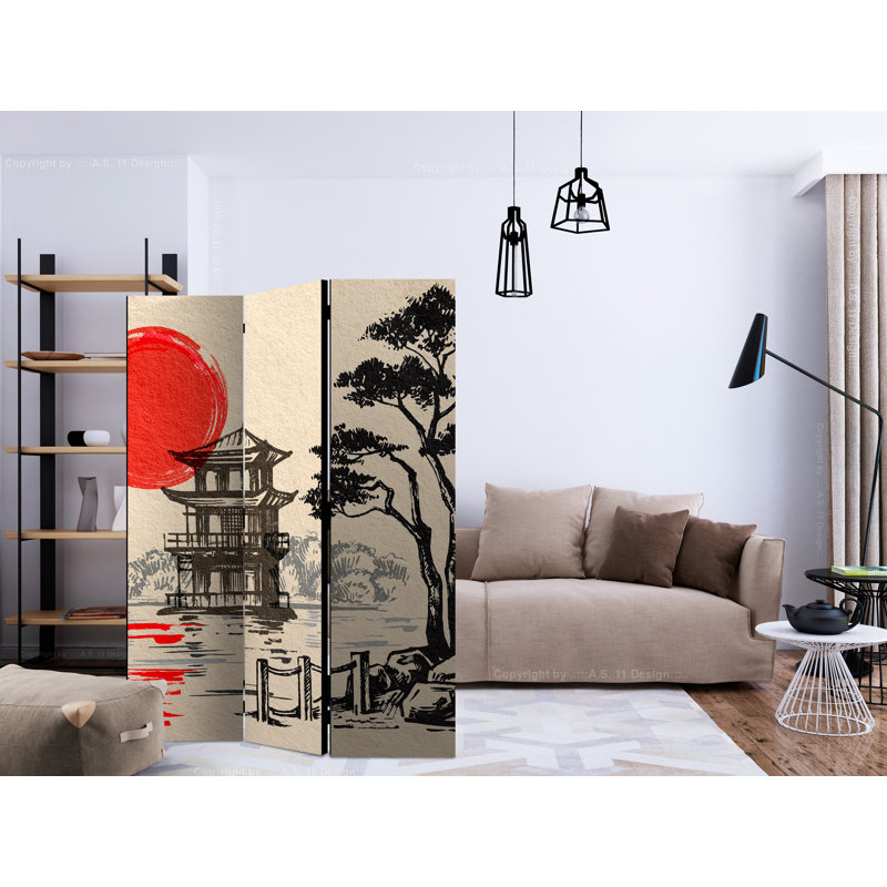 135cm W x 172cm H 3 - Panel Wood Folding Room Divider