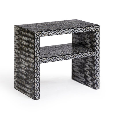 Derry Black Mother Of Pearl Nightstand
