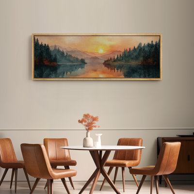 Large Framed Canvas Print Wall Art - Abstract Landscape Print for Modern Home Decor