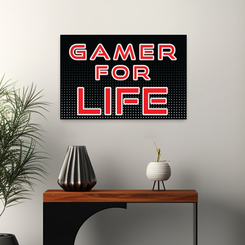 Art contemporain abstrait Gamer For Life, H 16 po x l 24 po